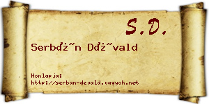 Serbán Dévald névjegykártya